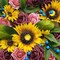 Yellow SILK Sunflowers Burgundy Foam Roses Faux FLOWER BOX Party Events Supplies